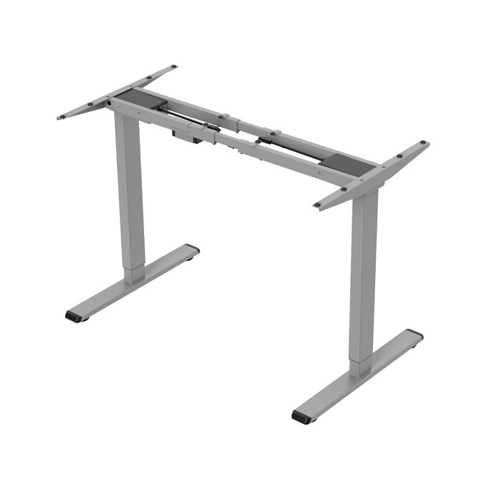 Stelaż / podstawa biurka, elektycznie regulowany, regulacja rozstawu 500mm, system antykolizyjny, szary, 100 kg 