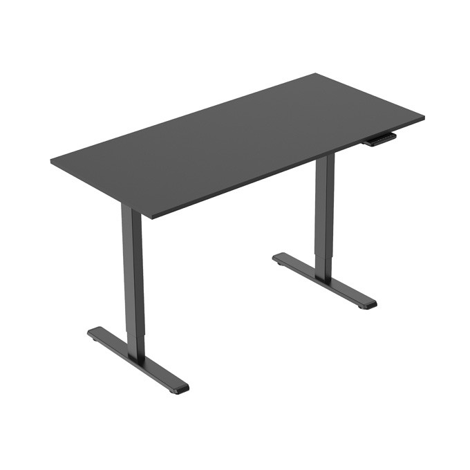 Stelaż / podstawa biurka, elektycznie regulowany, regulacja rozstawu 500mm, system antykolizyjny, czarny, 100 kg 