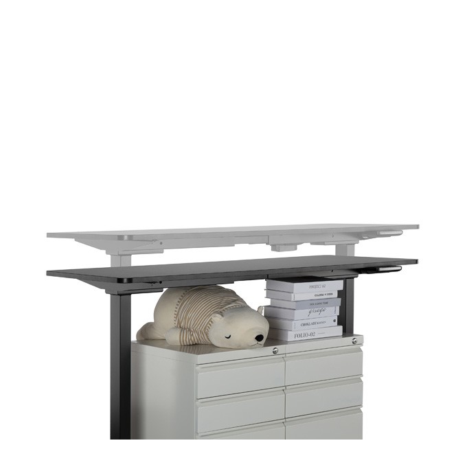 Stelaż / podstawa biurka, elektycznie regulowany, regulacja rozstawu 500mm, system antykolizyjny, czarny, 100 kg 