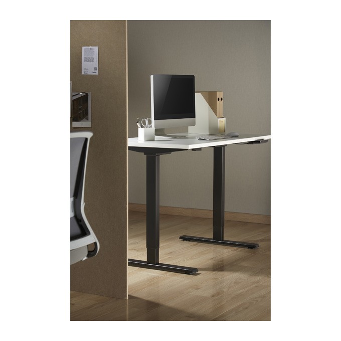 Stelaż / podstawa biurka, elektycznie regulowany, regulacja rozstawu 500mm, system antykolizyjny, czarny, 100 kg 