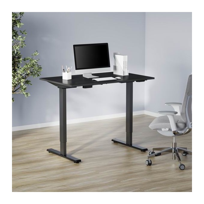 Stelaż / podstawa biurka, elektycznie regulowany, regulacja rozstawu 500mm, system antykolizyjny, czarny, 100 kg 
