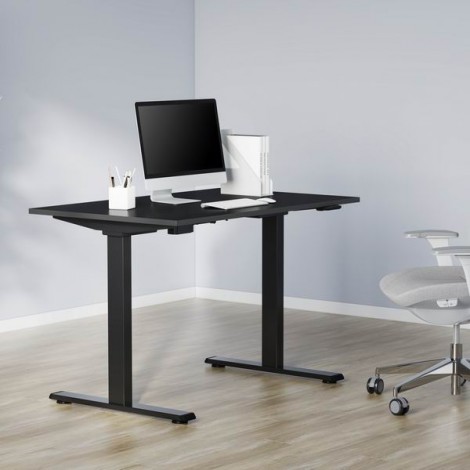 Stelaż / podstawa biurka, elektycznie regulowany, regulacja rozstawu 500mm, system antykolizyjny, czarny, 100 kg 
