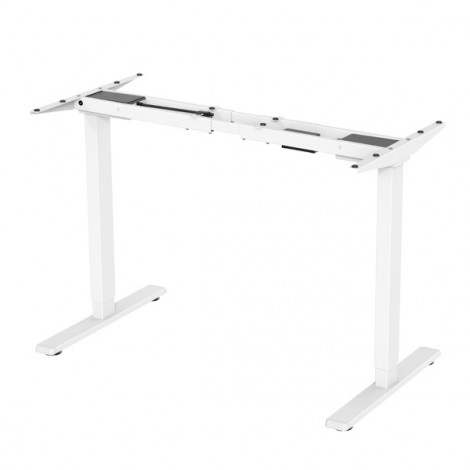 Stelaż / podstawa biurka, elektycznie regulowany, regulacja rozstawu 500mm, system antykolizyjny, biały, 100 kg 