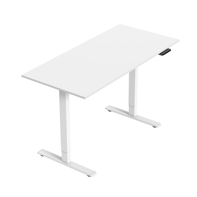 Stelaż / podstawa biurka, elektycznie regulowany, regulacja rozstawu 500mm, system antykolizyjny, biały, 100 kg 