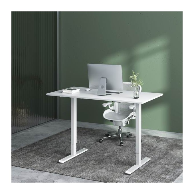 Stelaż / podstawa biurka, elektycznie regulowany, regulacja rozstawu 500mm, system antykolizyjny, biały, 100 kg 