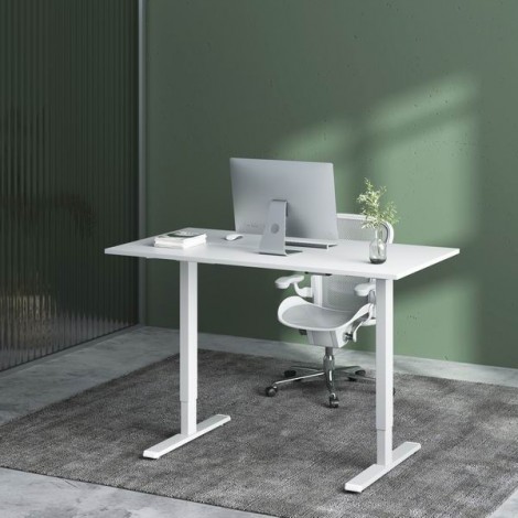 Stelaż / podstawa biurka, elektycznie regulowany, regulacja rozstawu 500mm, system antykolizyjny, biały, 100 kg 