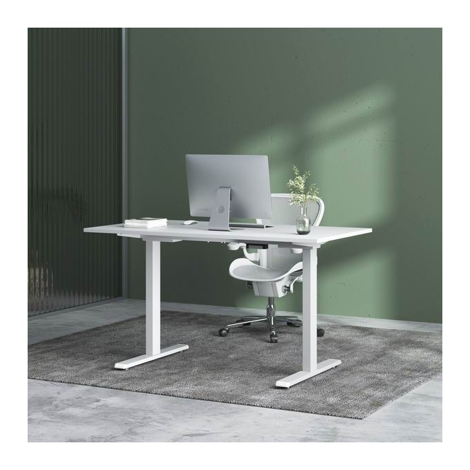 Stelaż / podstawa biurka, elektycznie regulowany, regulacja rozstawu 500mm, system antykolizyjny, biały, 100 kg 
