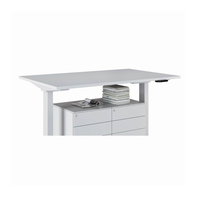 Stelaż / podstawa biurka, elektycznie regulowany, regulacja rozstawu 500mm, system antykolizyjny, biały, 100 kg 