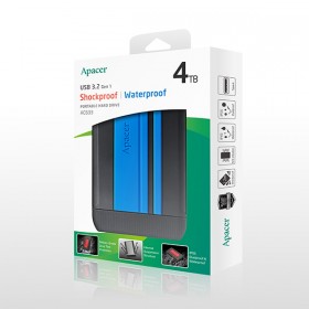 Apacer zewnętrzny dysk twardy, AC633, 2.5", USB 3.0 (3.2 Gen 1), 4TB, AP4TBAC633U-1, niebieski, wstrząsoodporny, 
