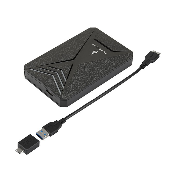 Surefire zewnętrzny dysk twardy, GX3 Gaming, 2.5", USB 3.0 (3.2 Gen 1), 1TB, 53681, czarny, HDD