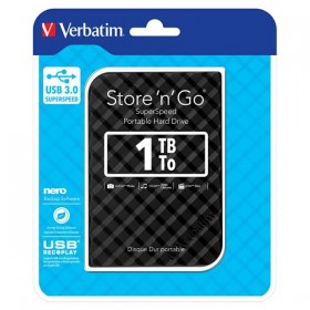 Verbatim zewnętrzny dysk twardy, Store N Go, 2.5", USB 3.0 (3.2 Gen 1), 1TB, 53194, czarny