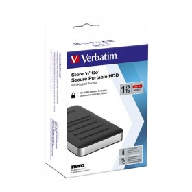 Verbatim zewnętrzny dysk twardy, Store N Go Secure Portable, 2.5", USB 3.0 (3.2 Gen 1), 1TB, 53401, czarny, szyfrowany, 