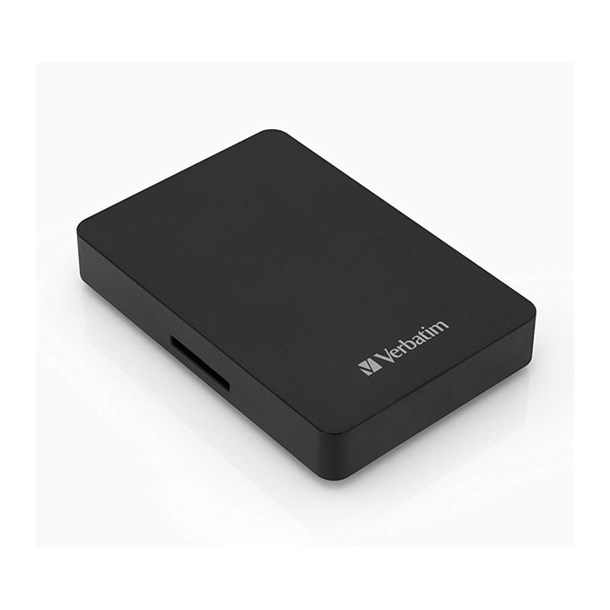 Verbatim zewnętrzny dysk twardy z czytnikiem kart pamięci, Store N Go, 2.5", USB 3.0 (3.2 Gen 1), 1TB, 53421, czarny, 