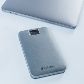 Verbatim zewnętrzny dysk twardy, Executive Fingerprint Secure HDD, 2.5", USB 3.0 (3.2 Gen 1), 1TB, 53652, szary, 