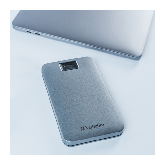 Verbatim zewnętrzny dysk twardy, Executive Fingerprint Secure HDD, 2.5", USB 3.0 (3.2 Gen 1), 2TB, 53653, szary, 