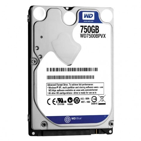 Western Digital wewnętrzny dysk twardy, WD Blue, 2.5", SATA III, 0,75TB, 750GB, WD7500BPVX Western Digital wewnętrzny dysk twardy, WD Blue, 2.5", SATA III, 0,75TB, 750GB, WD7500BPVX