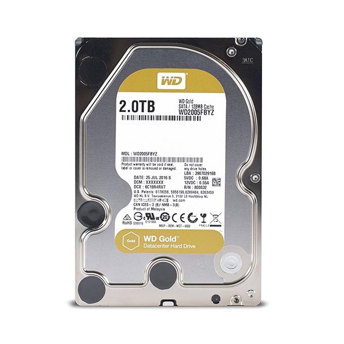Western Digital wewnętrzny dysk twardy, WD Gold Raid, 3.5", SATA III, 2TB, 2000GB, WD2005FBYZ