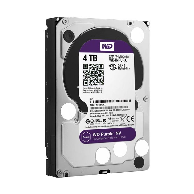 Western Digital wewnętrzny dysk twardy, WD Purple, 3.5", SATA III, 4TB, 4000GB, WD4NPURZ