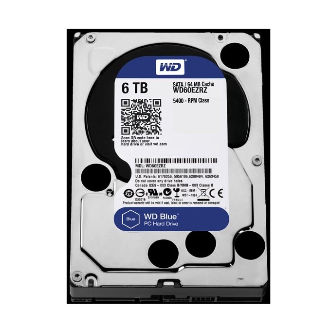 Western Digital wewnętrzny dysk twardy, WD Blue, 3.5", SATA III, 6TB, 6000GB, WD60EZRZ