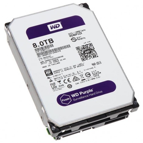 Western Digital wewnętrzny dysk twardy, WD Purple, 3.5", SATA III, 8TB, 8000GB, WD80PURZ Western Digital wewnętrzny dysk twardy, WD Purple, 3.5", SATA III, 8TB, 8000GB, WD80PURZ