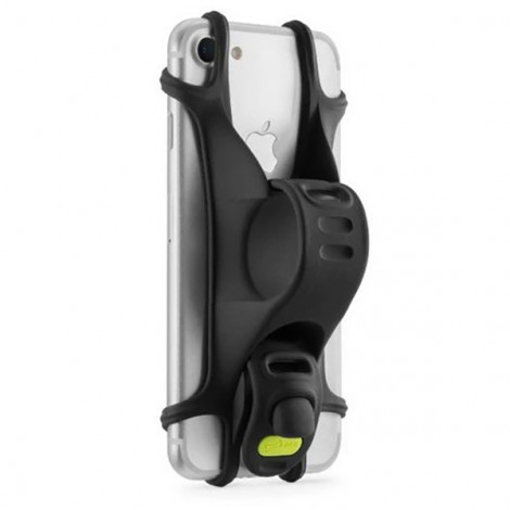 Uchwyt telefonu komórkowego Bone Bike Tie X, na rower, regulowany rozmiar, czarny, 4-6", silikon, mocowany do 