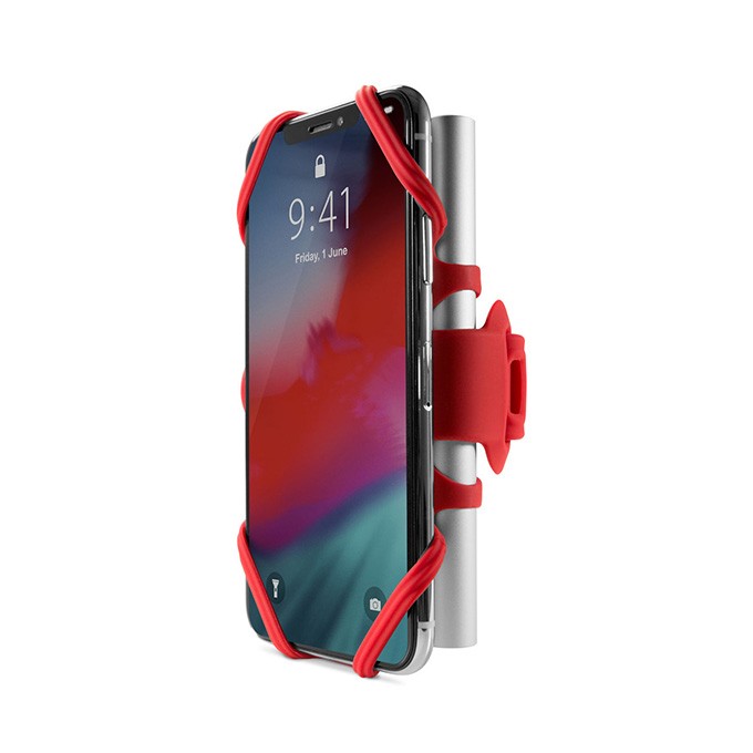 Uchwyt rowerowy na telefon i powerbank Bone Bike Tie 3 Pro Pack, na rower, regulowany rozmiar, czerwony, 4-6.5", 