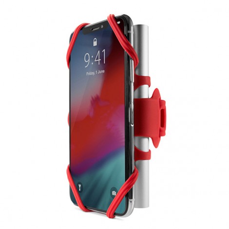 Uchwyt rowerowy na telefon i powerbank Bone Bike Tie 3 Pro Pack, na rower, regulowany rozmiar, czerwony, 4-6.5", 