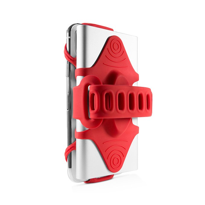 Uchwyt rowerowy na telefon i powerbank Bone Bike Tie 3 Pro Pack, na rower, regulowany rozmiar, czerwony, 4-6.5", 