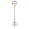 Powerton lampa pierścieniowa 13", RGB LED, duże, regulacja barwy i intensywności światła, uchwyt telefonu i statyw