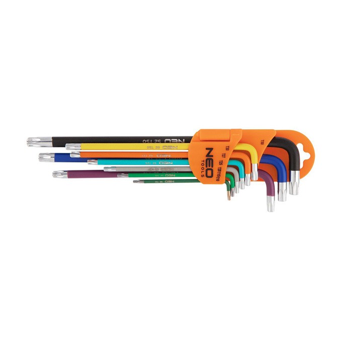 Klucze Torx 09-518, zestaw 9 szt, kolorowe, NEO TOOLS