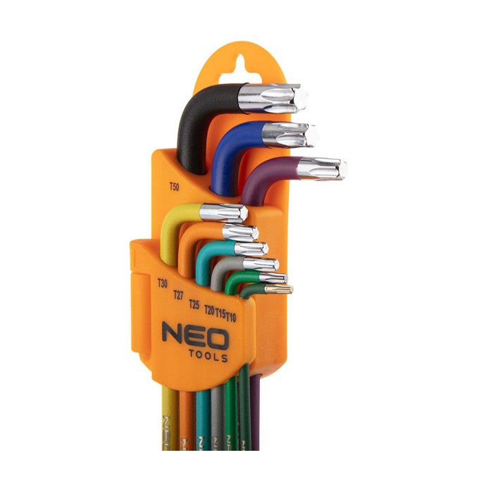 Klucze Torx 09-518, zestaw 9 szt, kolorowe, NEO TOOLS