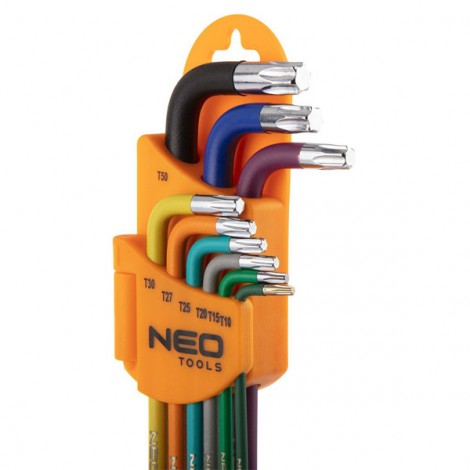 Klucze Torx 09-518, zestaw 9 szt, kolorowe, NEO TOOLS