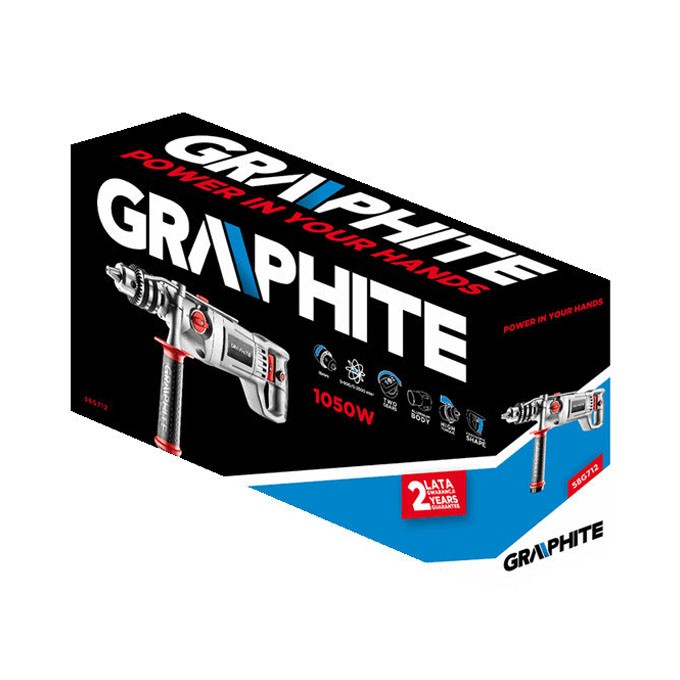 Wiertarka 58G712, przewód, 230V, 1050W, z udarem, 2500ot./min, Graphite