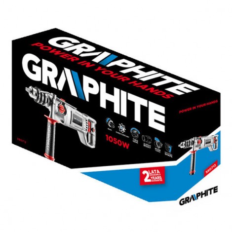 Wiertarka 58G712, przewód, 230V, 1050W, z udarem, 2500ot./min, Graphite