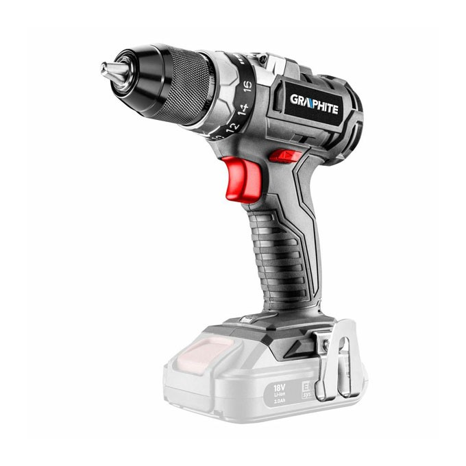 Wiertarko-wkrętarka Wiertarko-wkrętarka, 58G019, zasilanie akumulatorem, 18V, Energy+, Graphite
