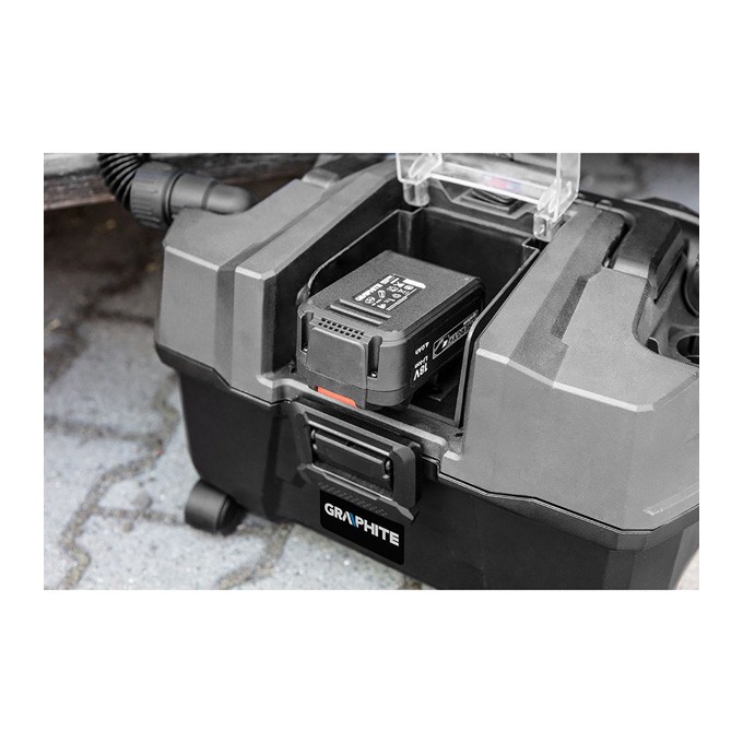 Odkurzacz warsztatowy 58GE105, zasilanie akumulatorem, 18V, Graphite