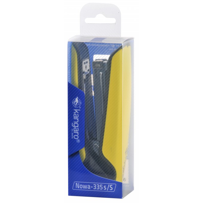 Zszywacz KANGARO Nowa-335S/S, zszywa do 30 kartek, metalowy, w pudełku PP, żółty