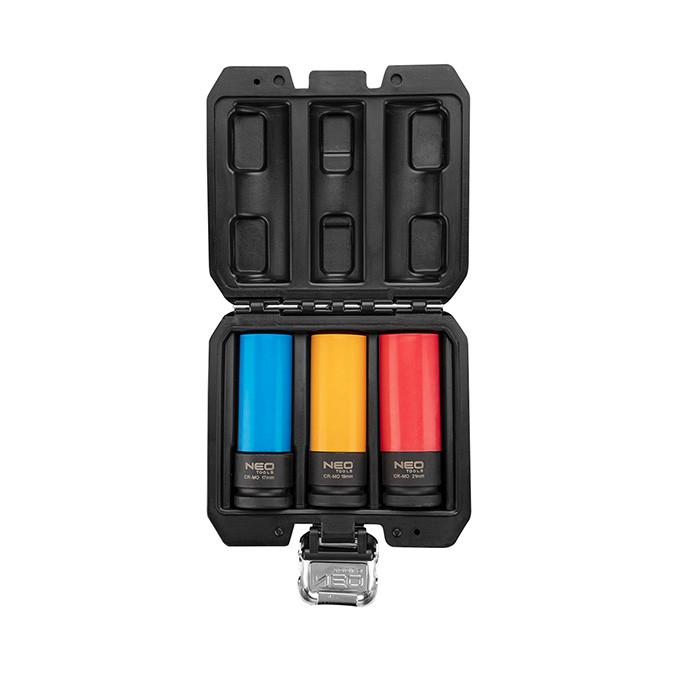 Nasadki Udarowe Nasadki do felg aluminiowych, 12-350, zestaw 3 szt (17mm, 19mm i 21mm), Neo Tools