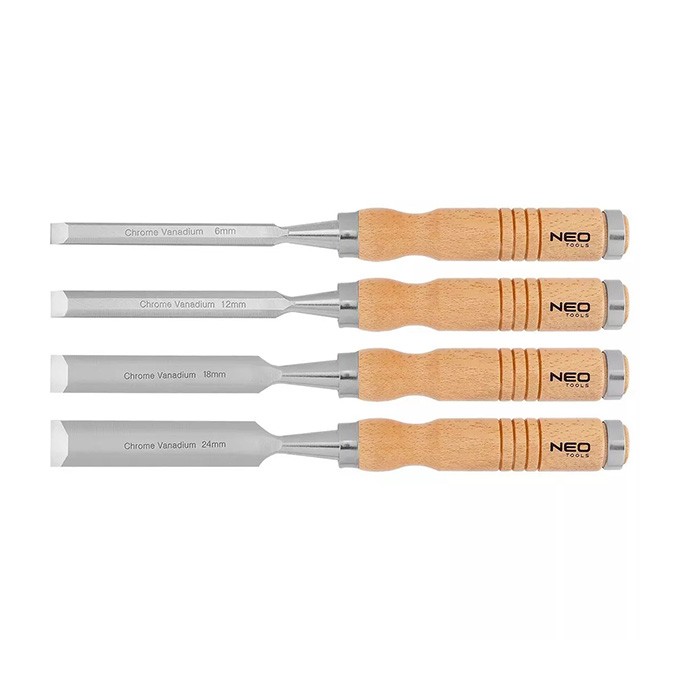 Dłuta 37-800, zestaw 4 szt, 6/12/18/24 mm,, NEO TOOLS