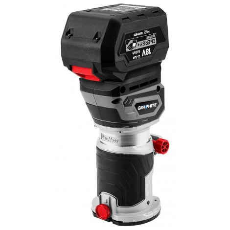 Frezarka górnowrzecionowa bezszczotkowa, 58GE140, akumulator (18V), 18V, bez akumulatora, Graphite