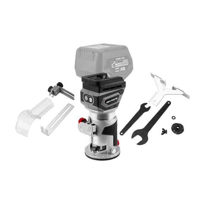 Frezarka górnowrzecionowa bezszczotkowa, 58GE140, akumulator (18V), 18V, bez akumulatora, Graphite