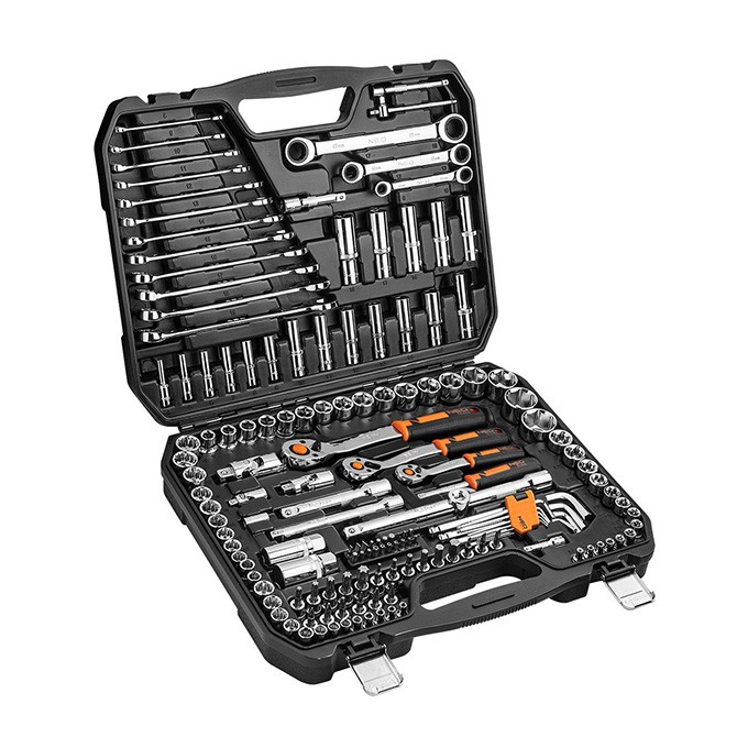 Zestaw kluczy nasadowych10-072, stal chromowo-wanadowa, walizka, Neo Tools