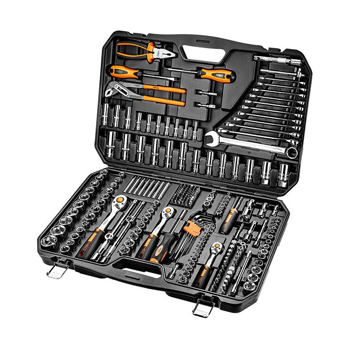 Zestaw narzędzi i nasadek10-078, 233 szt, Neo Tools