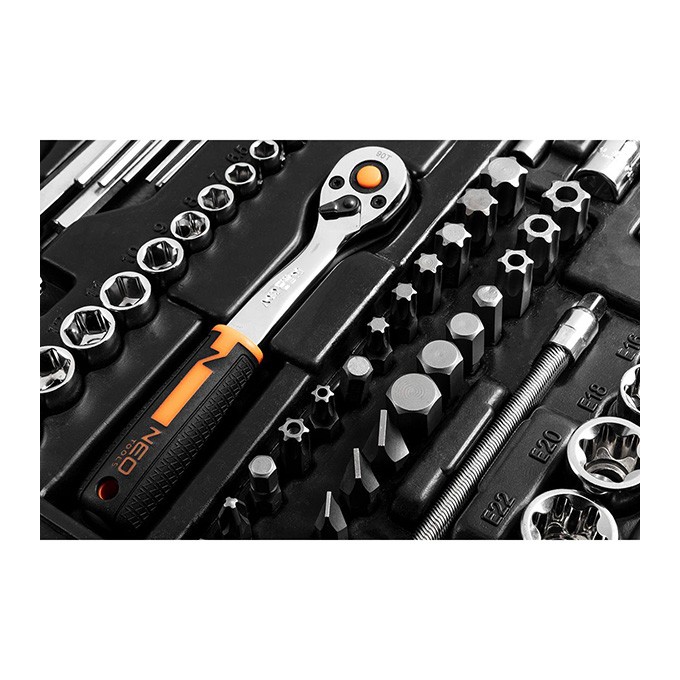 Zestaw narzędzi i nasadek10-078, 233 szt, Neo Tools
