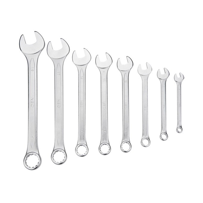 Klucze płasko-oczkowe09-751, zestaw 8 szt, 6-19 mm, NEO TOOLS