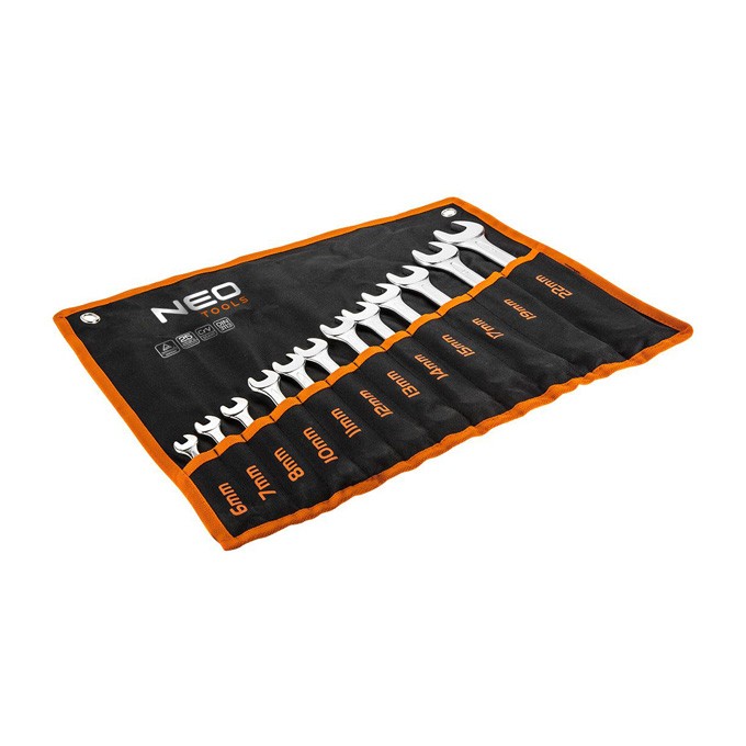 Zestaw kluczy płasko-oczkowych09-752, Zestaw 12 szt, 6-22 mm, NEO TOOLS