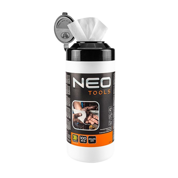 Chusteczki10-407do mycia rąk, usuwaniu trudnych zabrudzeń, 100 sztNEO TOOLS