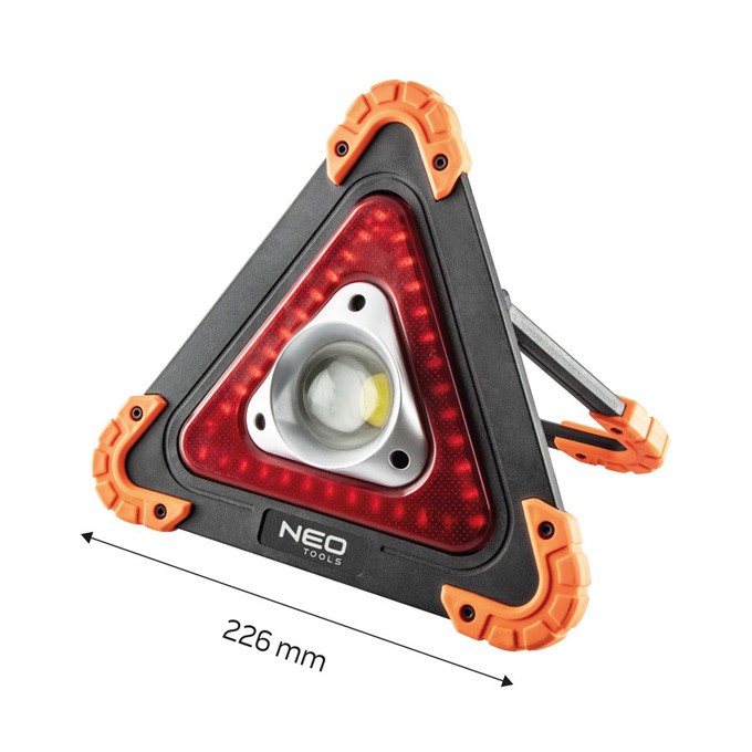 Lampa LED + trójkąt ostrzegawczyplastik-nylon99-07610W, 4xAA, 3 tryby świeceniaNEO TOOLS