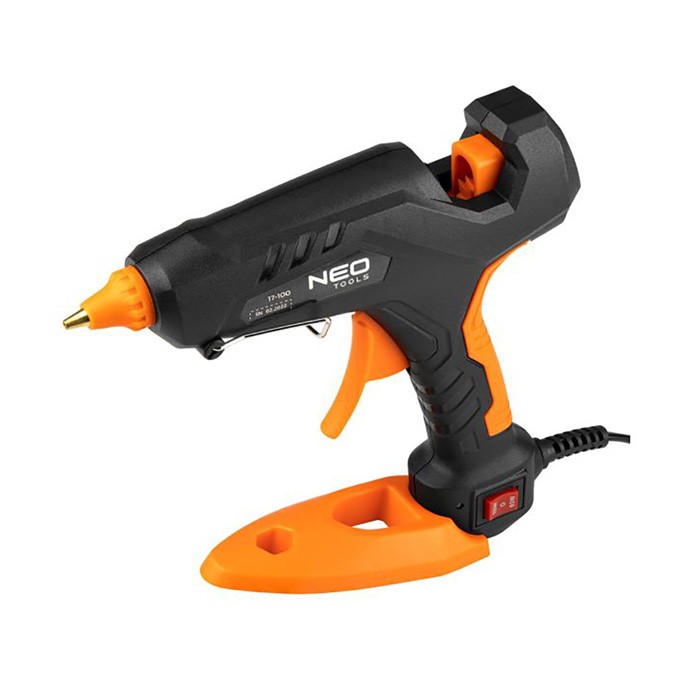 Pistolet na klej zestawa 12 kusů tavných tyčinek1160/100NEO TOOLS17-1003 chrániče na prsty, látkové pouzdro