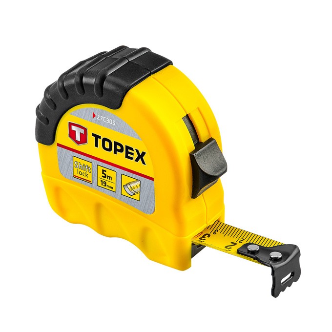 Taśma miernicza Shiftlock TOPEX 27C305, 5 m x 19 mm